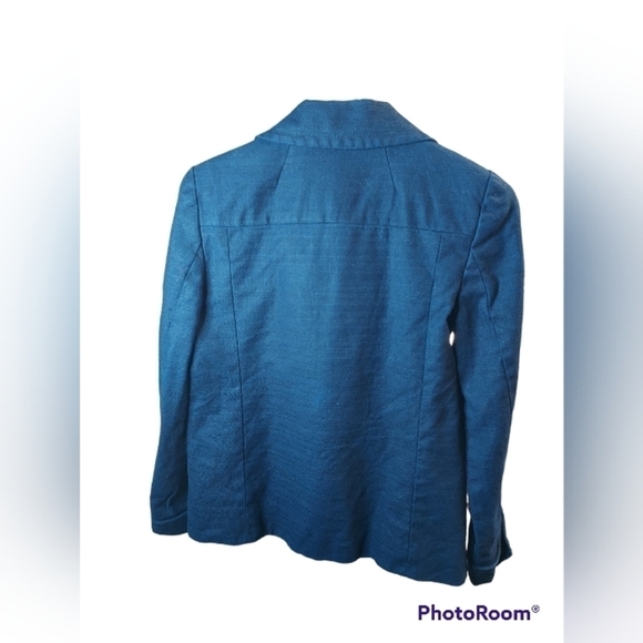 J.Crew ottoman Aubrey swing jacket closes 2 large button at neck lined navy - Picture 12 of 16